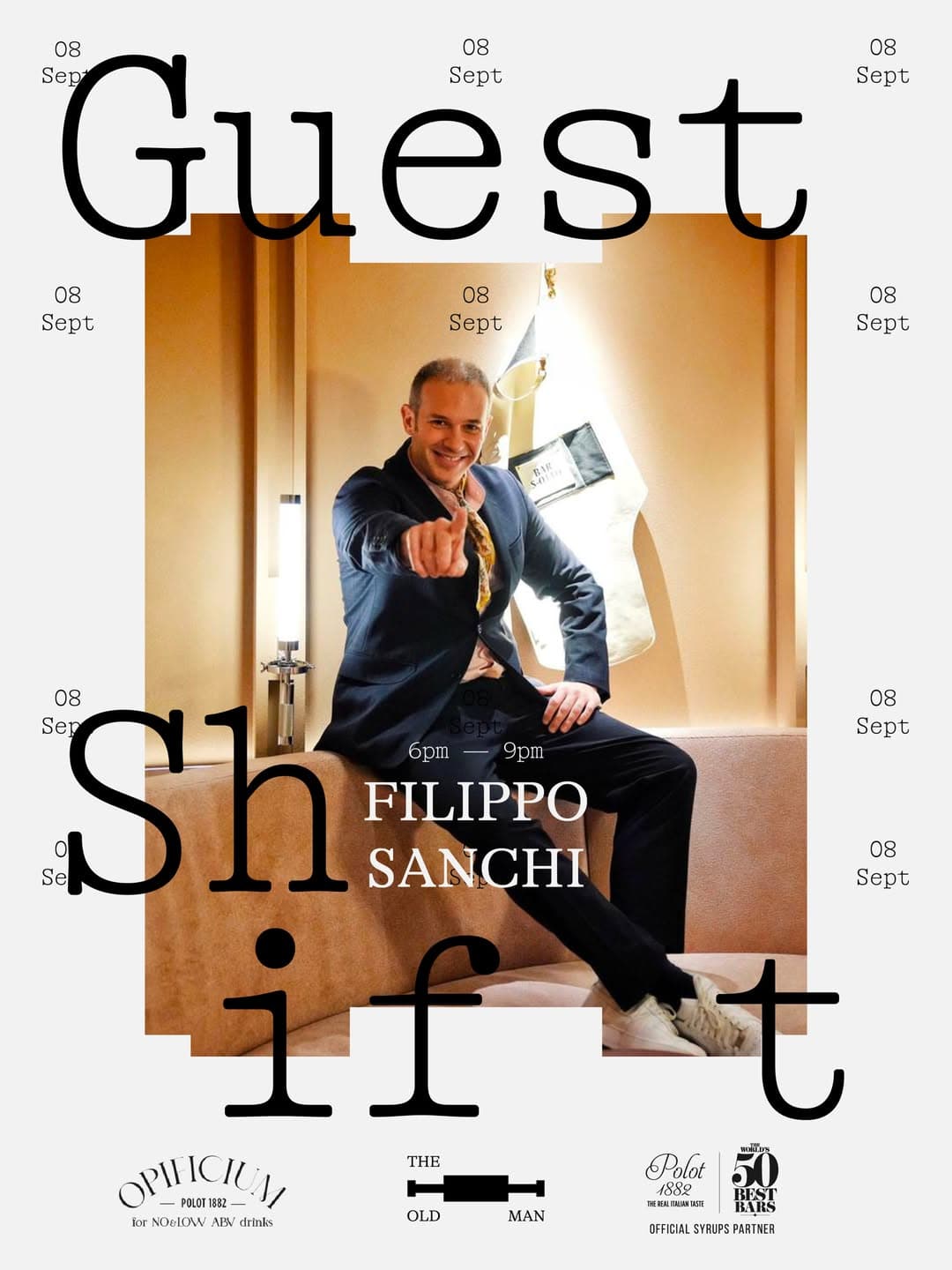 Event poster for Filippo Sanchi Guest Shift
